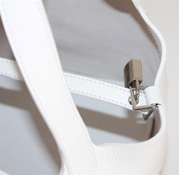 Fake & Replica Hermes Picotin Double Shoulder Bag White 509060 - Click Image to Close